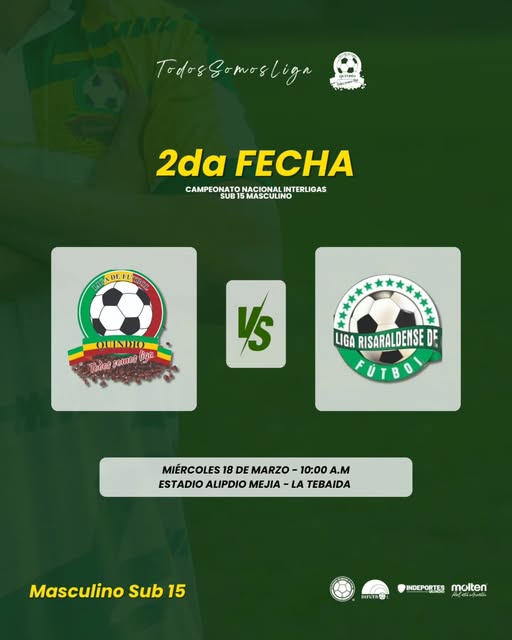 Quindío Sub-15 se juega de local ante Risaralda por el Interligas