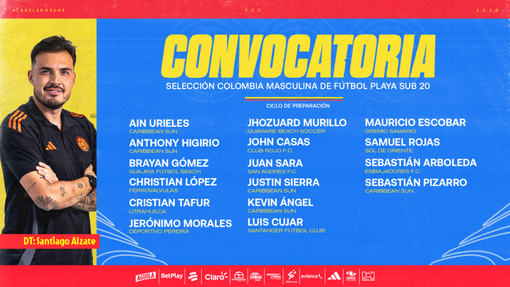 Selección Colombia sub-20 inicia concentración en Barranquilla con 16 convocados para el ciclo de abril